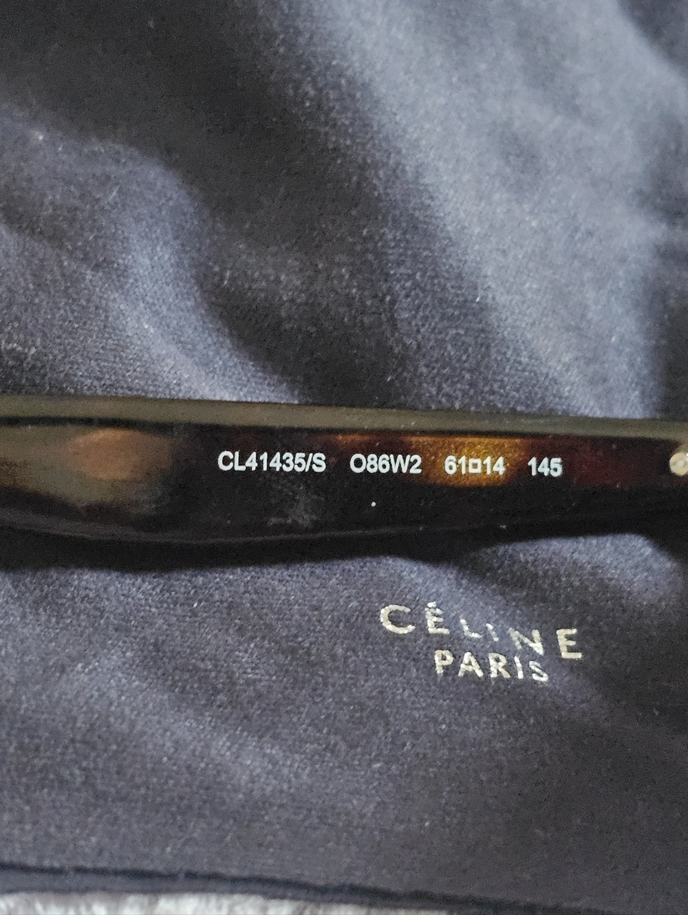 CÉLINE OVERSIZED TORTISE BROWN SUNGLASSES CL41435/S O86W2 EUC RETAIL $499 - Picture 6 of 7